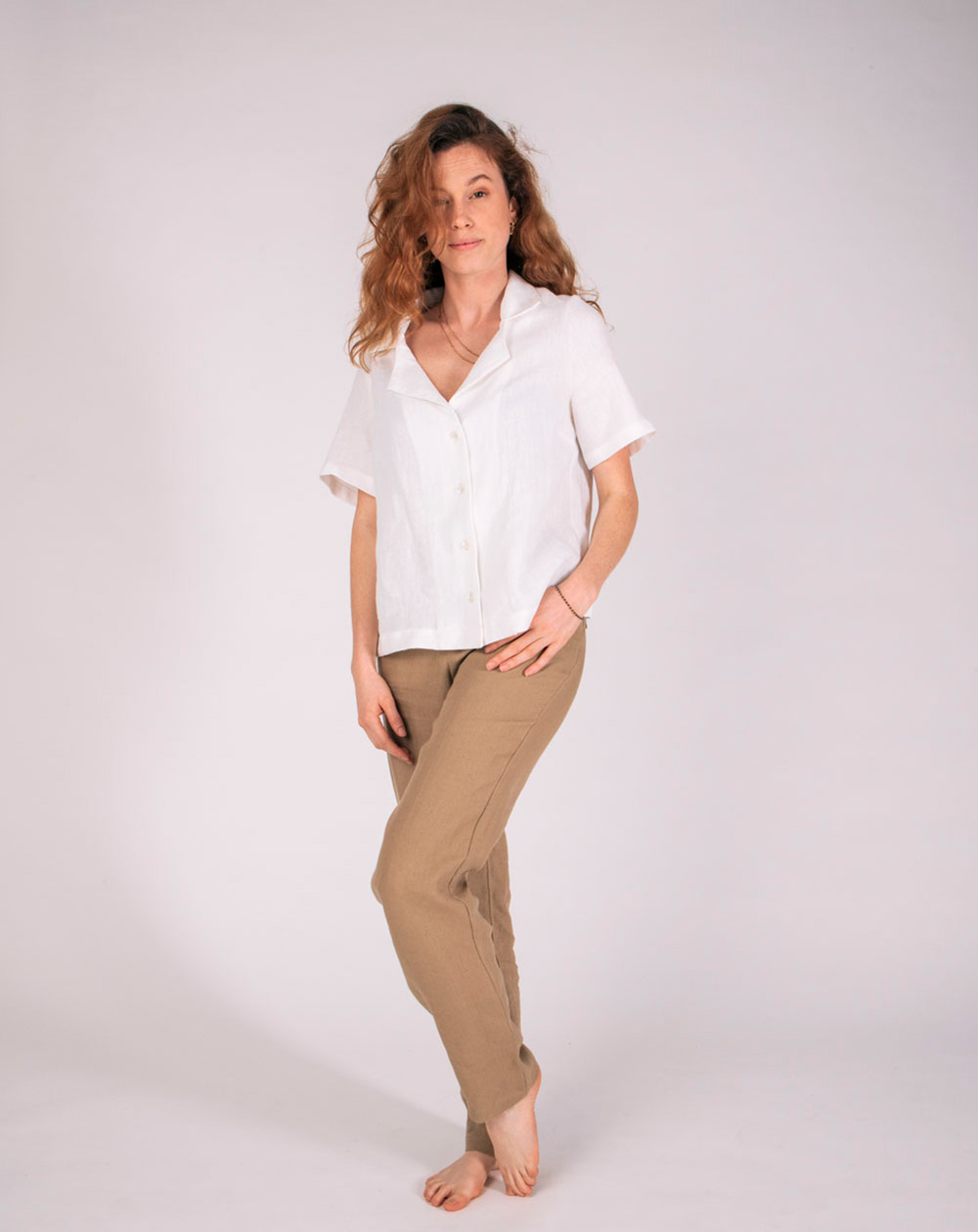 Pantalon Zigarette en 100%  Lin   2