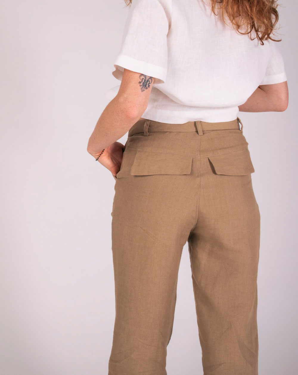 Pantalon Zigarette en 100%  Lin   3