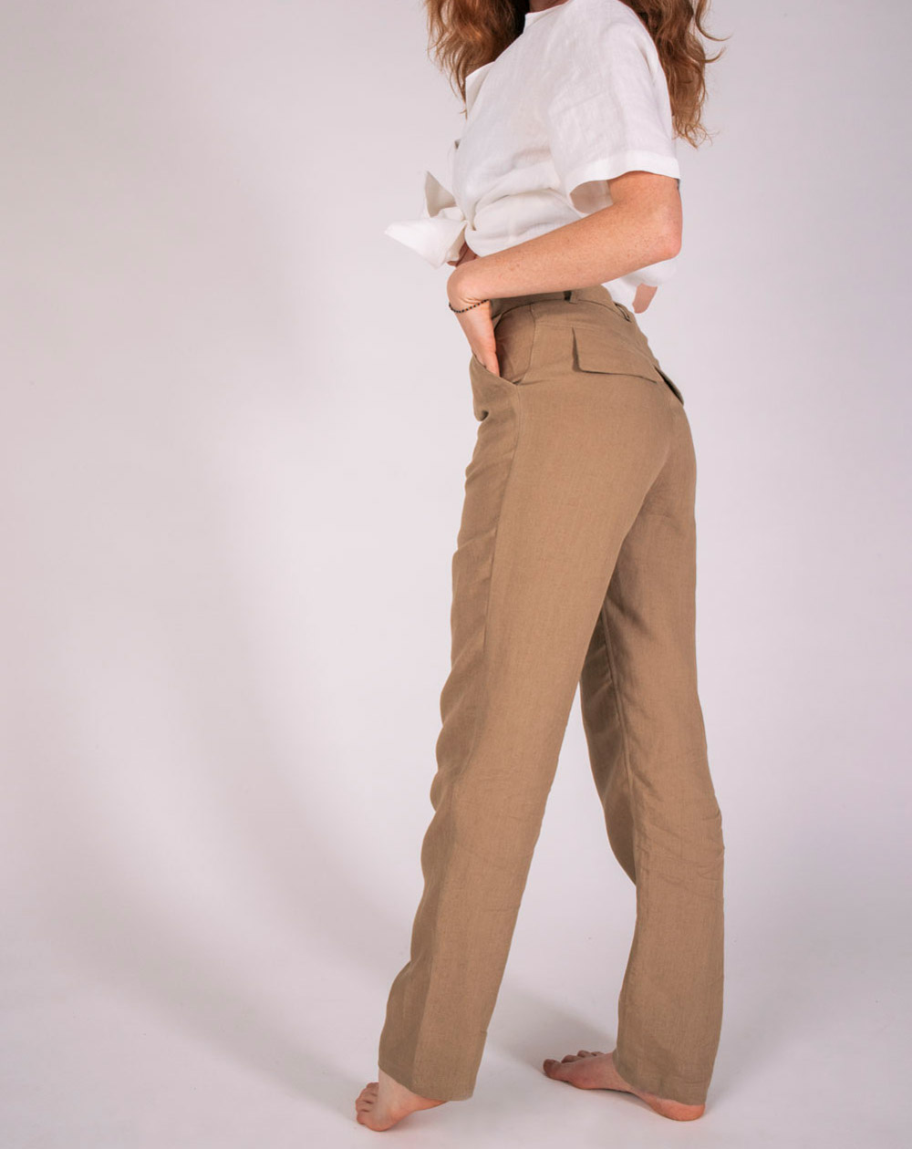 Pantalon Zigarette en 100%  Lin   4