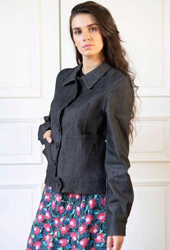 VESTE EN JEAN ZEANE - Coton upcyclé noir made in France