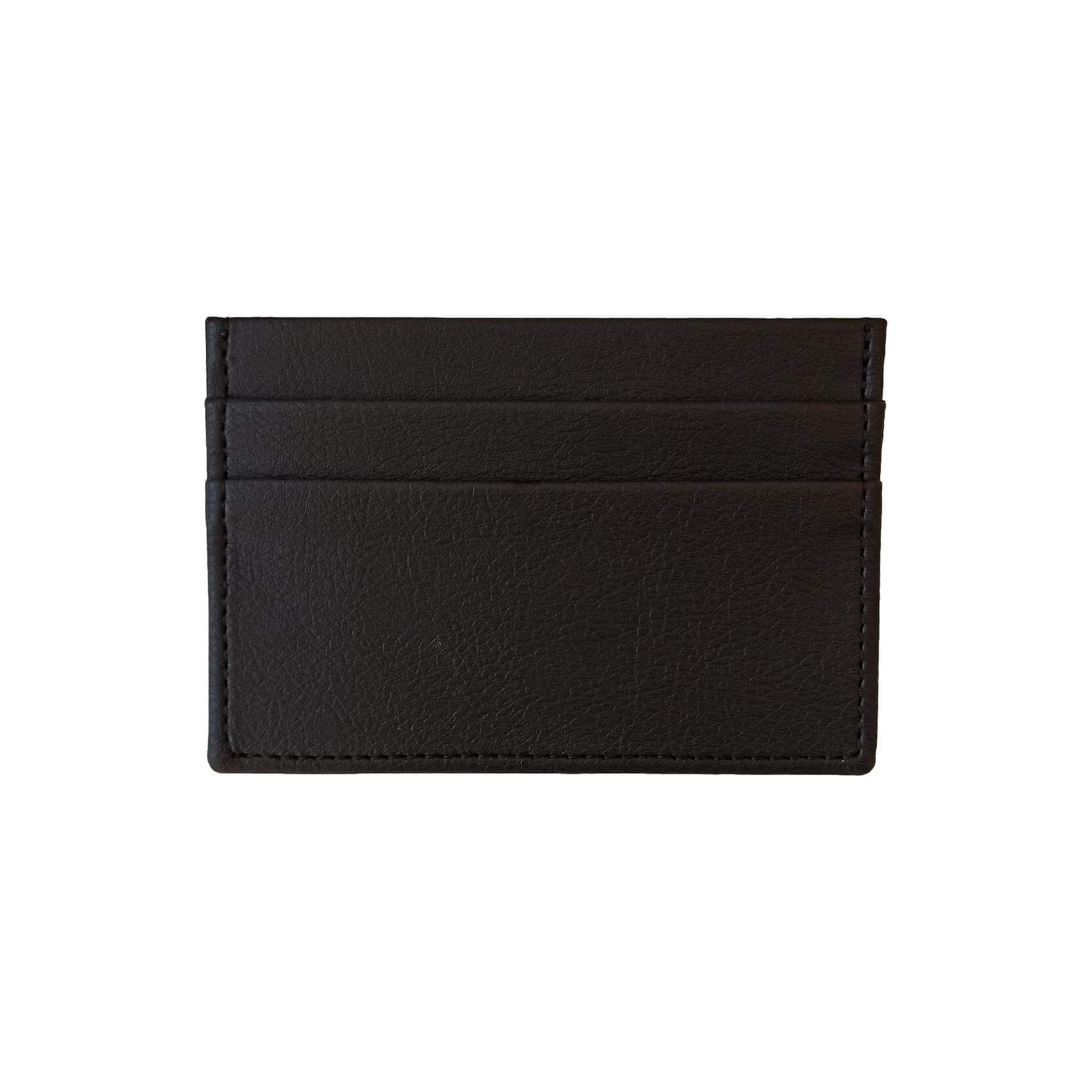 Porte-cartes plat en cuir de pomme noir - Idée cadeau 5