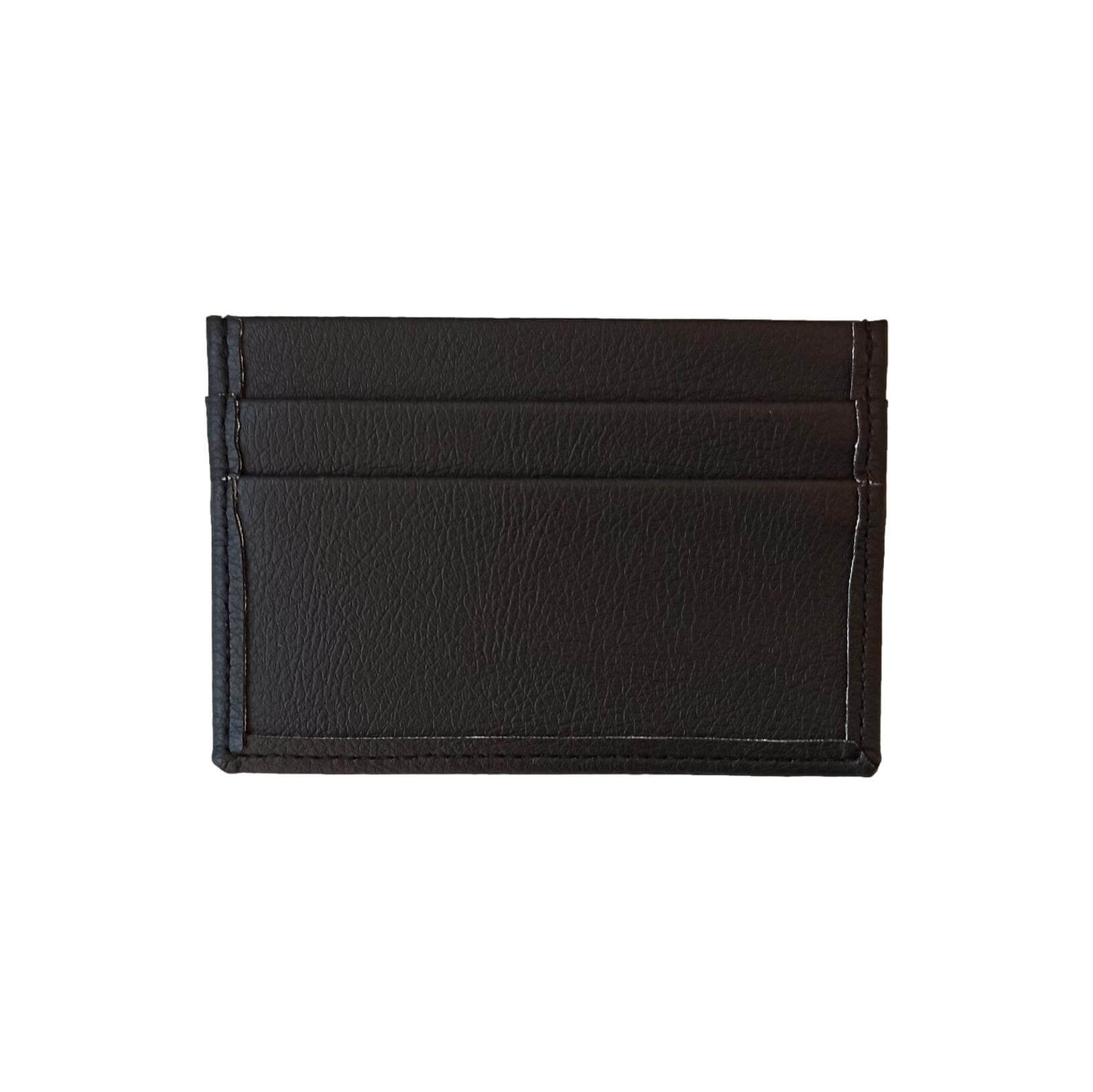 Porte-cartes plat en cuir de pomme noir - Idée cadeau 6