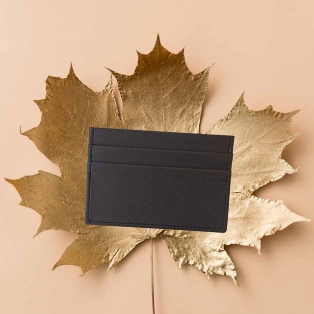 Porte-cartes plat en cuir de pomme bleu-nuit - Idée cadeau 9