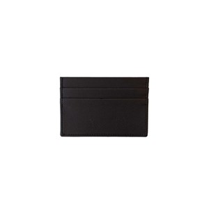 Porte-cartes plat en cuir de pomme noir - Idée cadeau