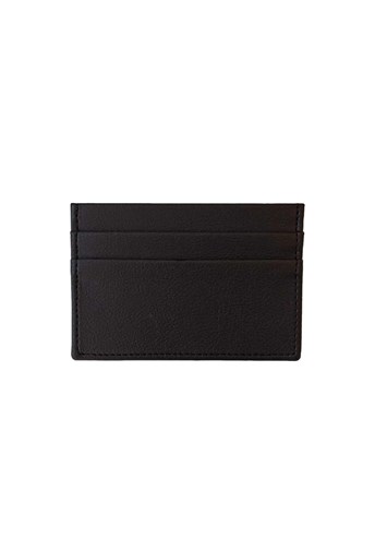 Porte-cartes plat en cuir de pomme noir - Idée cadeau