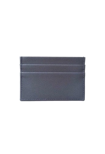 Porte-cartes plat en cuir de pomme bleu-nuit - Idée cadeau