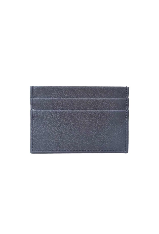 Porte-cartes plat en cuir de pomme bleu-nuit - Idée cadeau 14