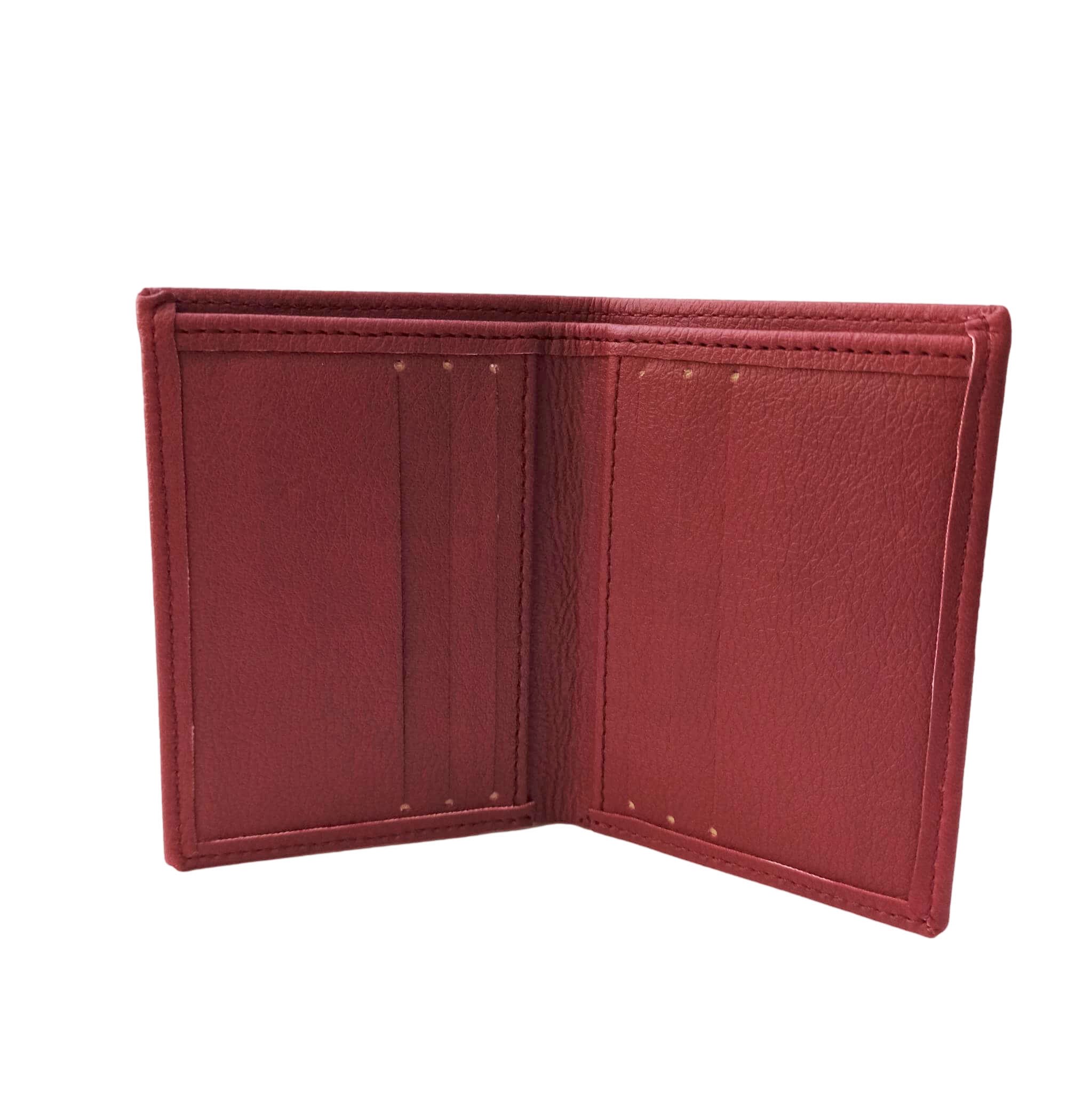 Porte-cartes en cuir de pomme bordeaux - Idée cadeau 10