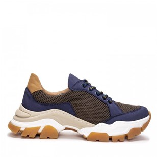 Chaussures de sport running vegan Saba - Bleu, blanc et noir