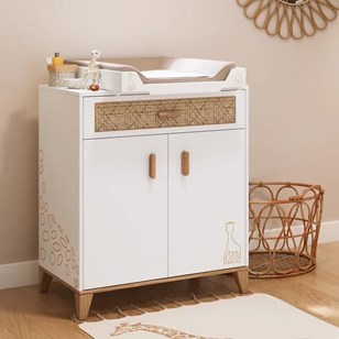 Commode à langer en rotin Sophie La Girafe Neige