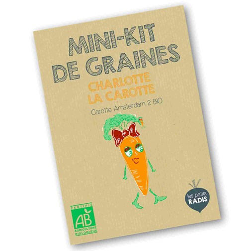 Mini-kit de semis - graines de carotte bio - Charlotte la carotte