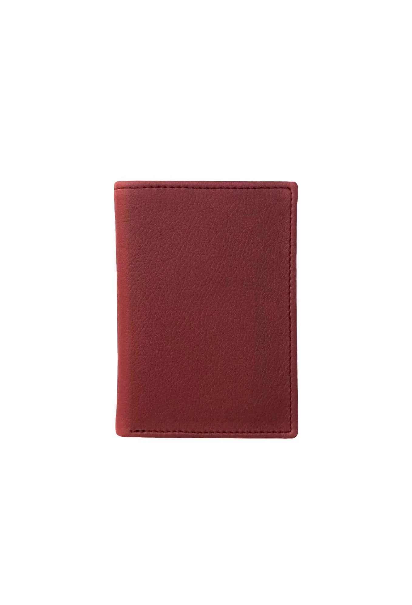 Porte-cartes en cuir de pomme bordeaux - Idée cadeau 15