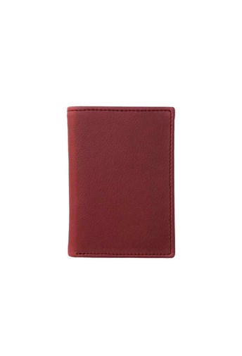 Porte-cartes en cuir de pomme bordeaux - Idée cadeau