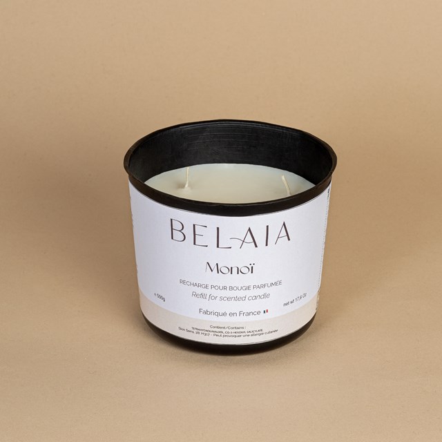 Recharge Bougie Parfumée Monoï 200h - 500g