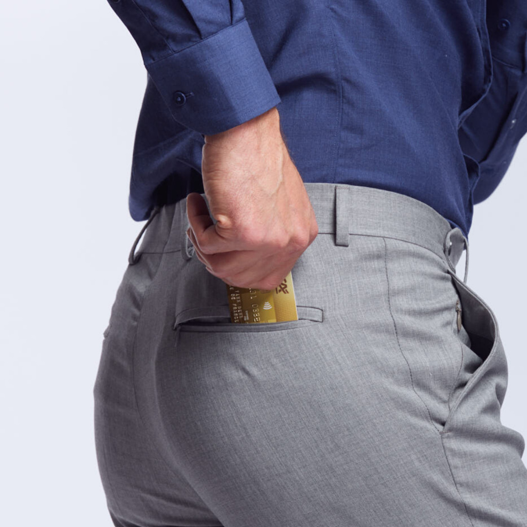 pantalon stretch en laine sèche gris, Gaston 7