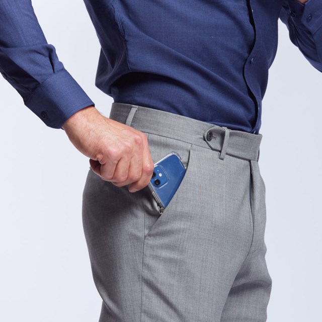pantalon stretch en laine sèche gris, Gaston 6