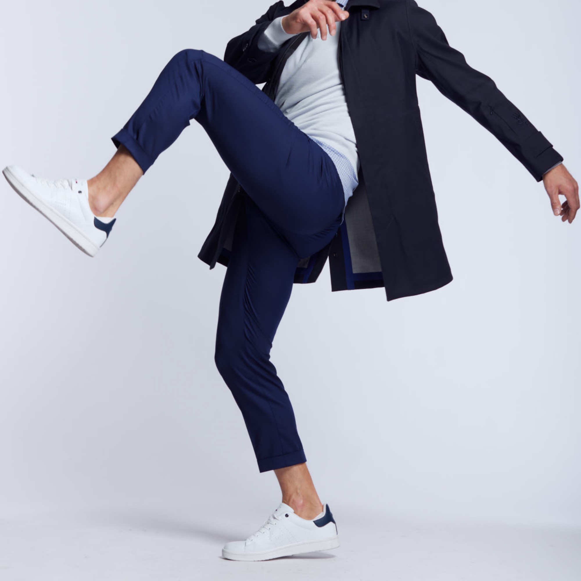 pantalon stretch en laine sèche bleu mazarine, Gaston 2