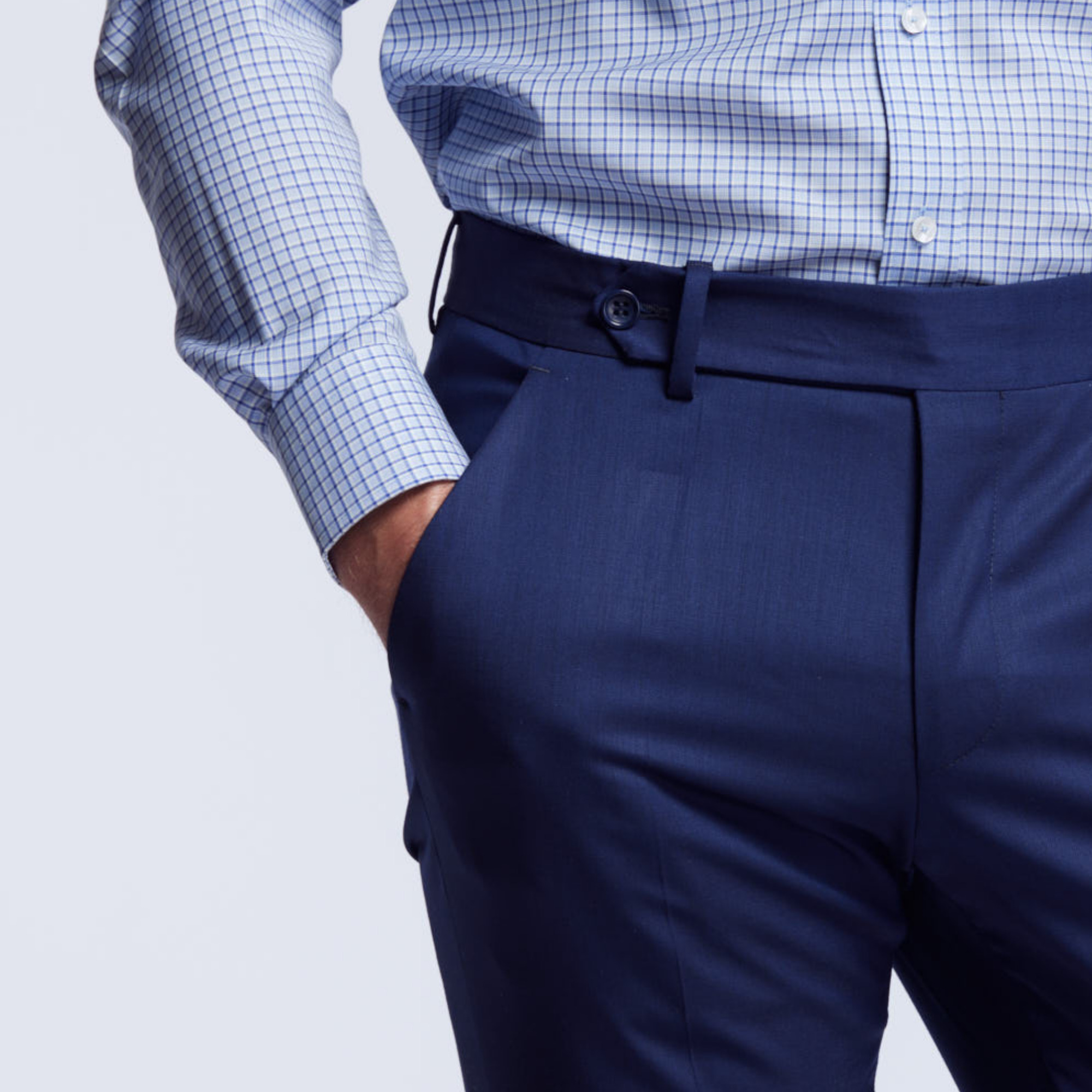 pantalon stretch en laine sèche bleu mazarine, Gaston 3