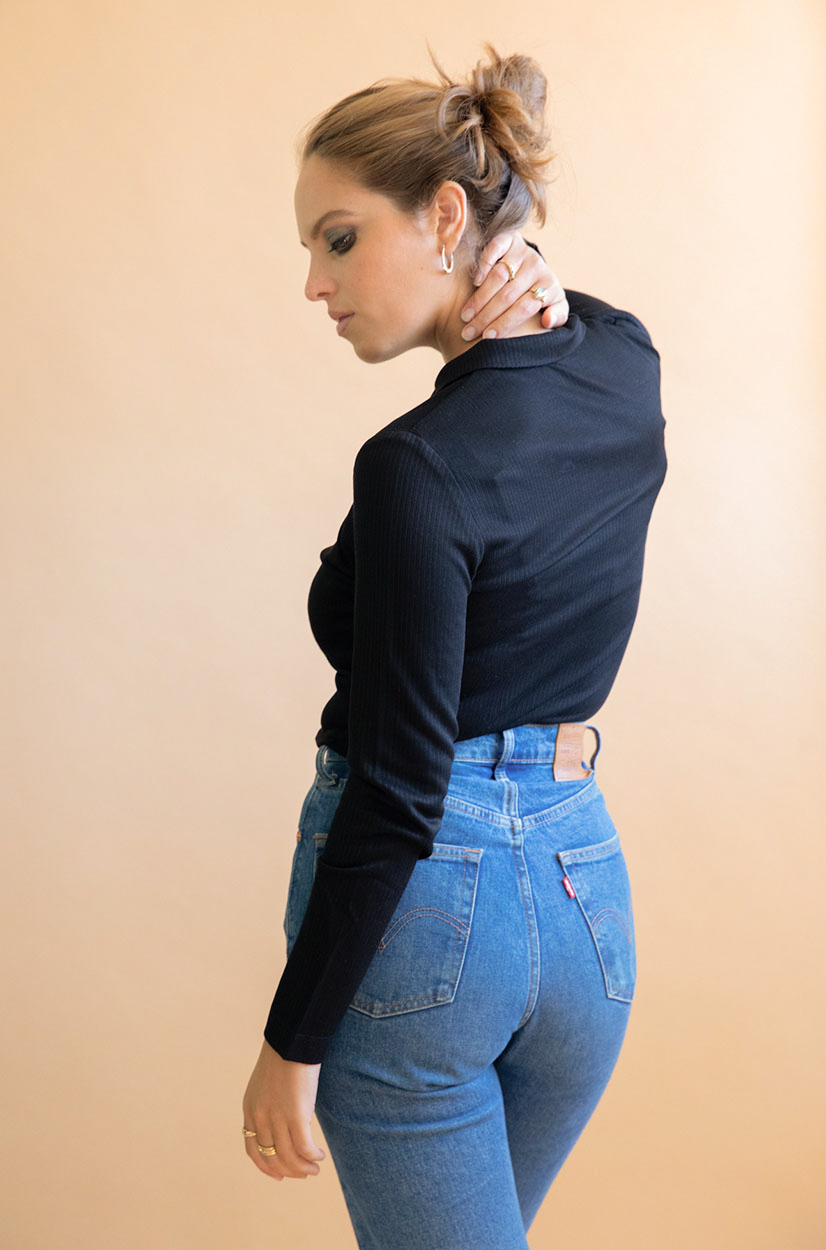 Polo Mélisse en Tencel  - Noir 4