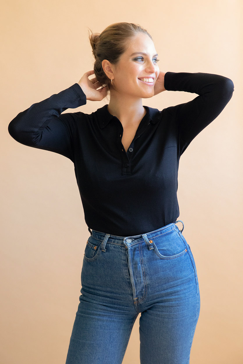 Polo Mélisse en Tencel  - Noir 2