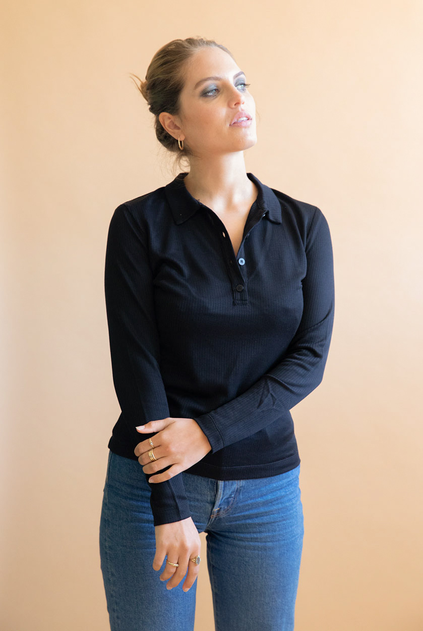 Polo Mélisse en Tencel  - Noir 3