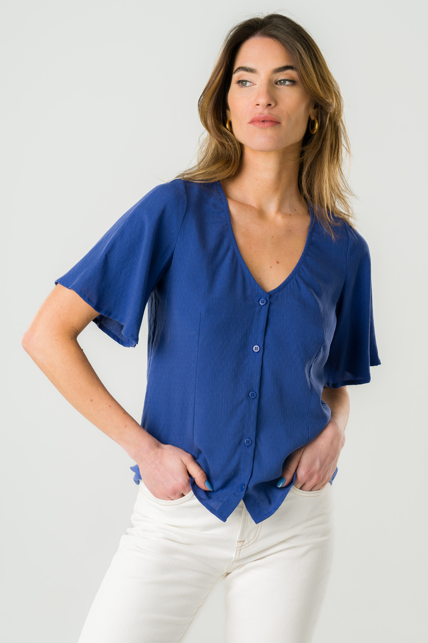 Blouse réversible Lys Tencel - Bleu roi 6