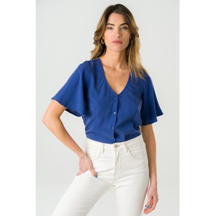 Blouse réversible Lys Tencel - Bleu roi