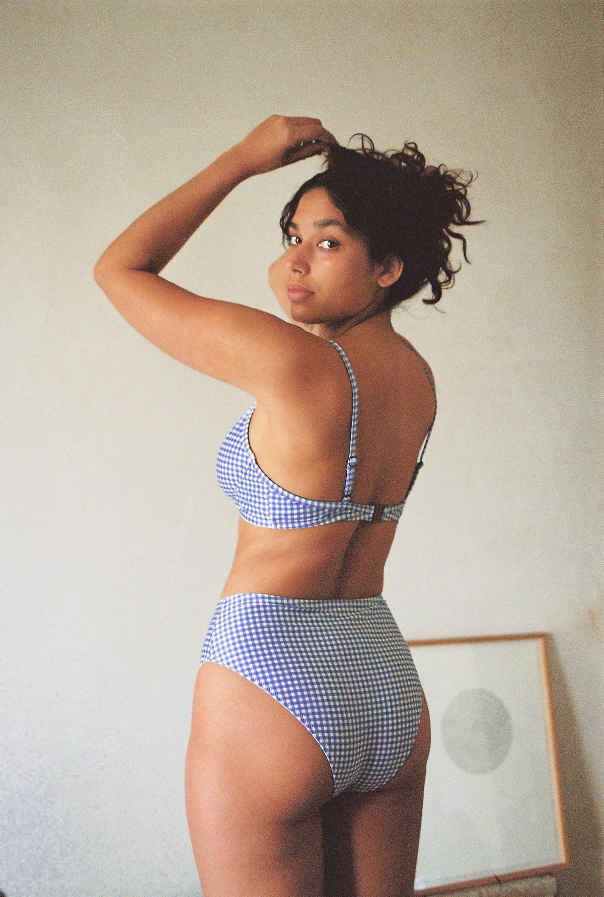 Culotte Taille Haute Aimée - Vichy Bleu 4