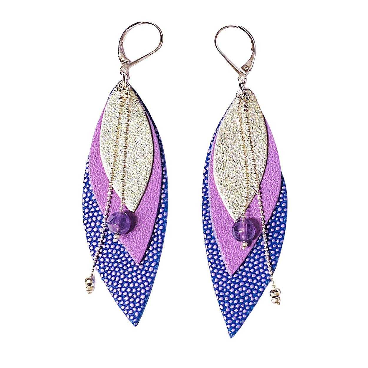 Boucles d'oreilles en cuir POP Parme 4