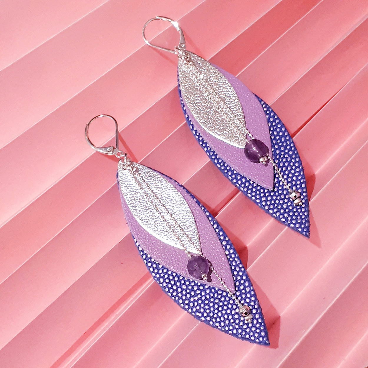 Boucles d'oreilles en cuir POP Parme 5