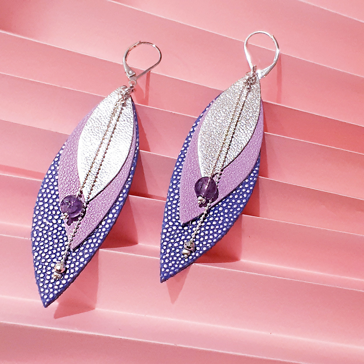 Boucles d'oreilles en cuir POP Parme 6