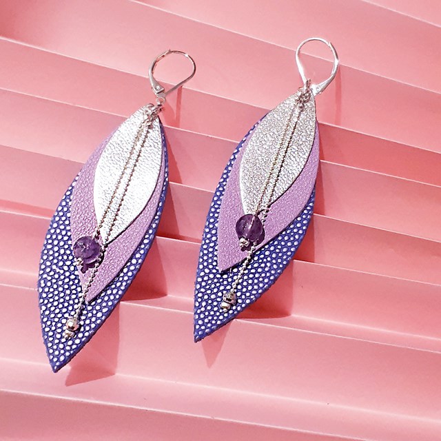 Boucles d'oreilles en cuir POP Parme 6