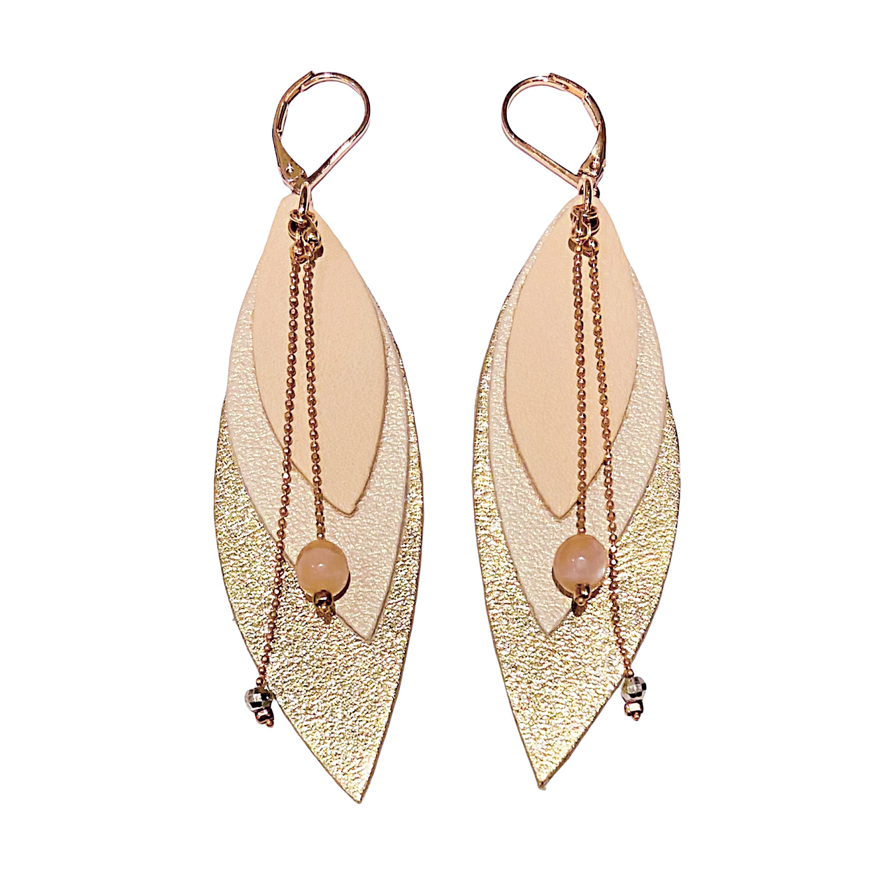 Boucles d'oreilles en cuir POP Ivoire 4