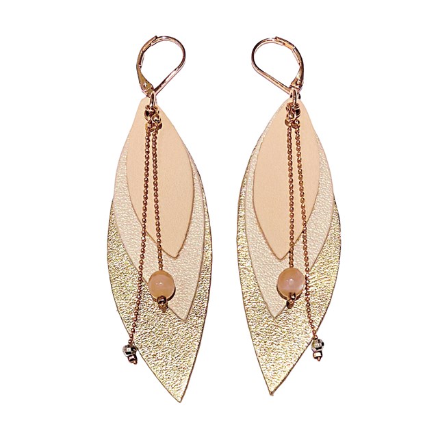 Boucles d'oreilles en cuir POP Ivoire 4