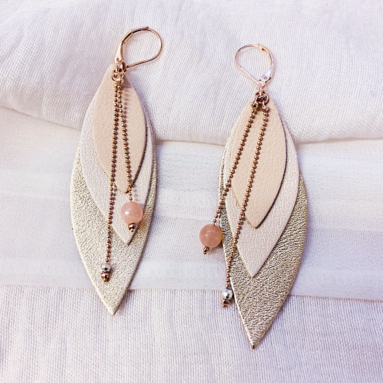 Boucles d'oreilles en cuir POP Ivoire 5