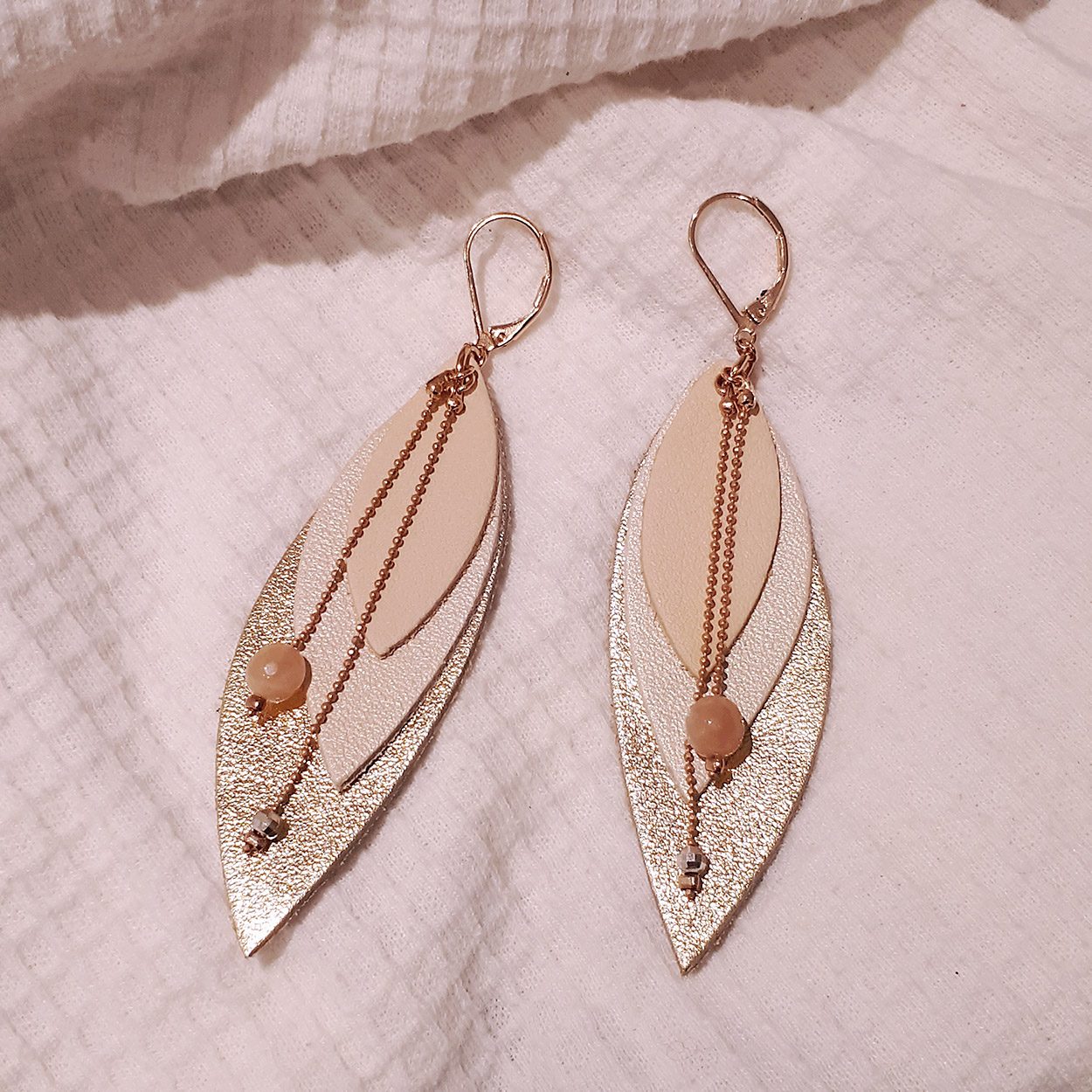 Boucles d'oreilles en cuir POP Ivoire 6