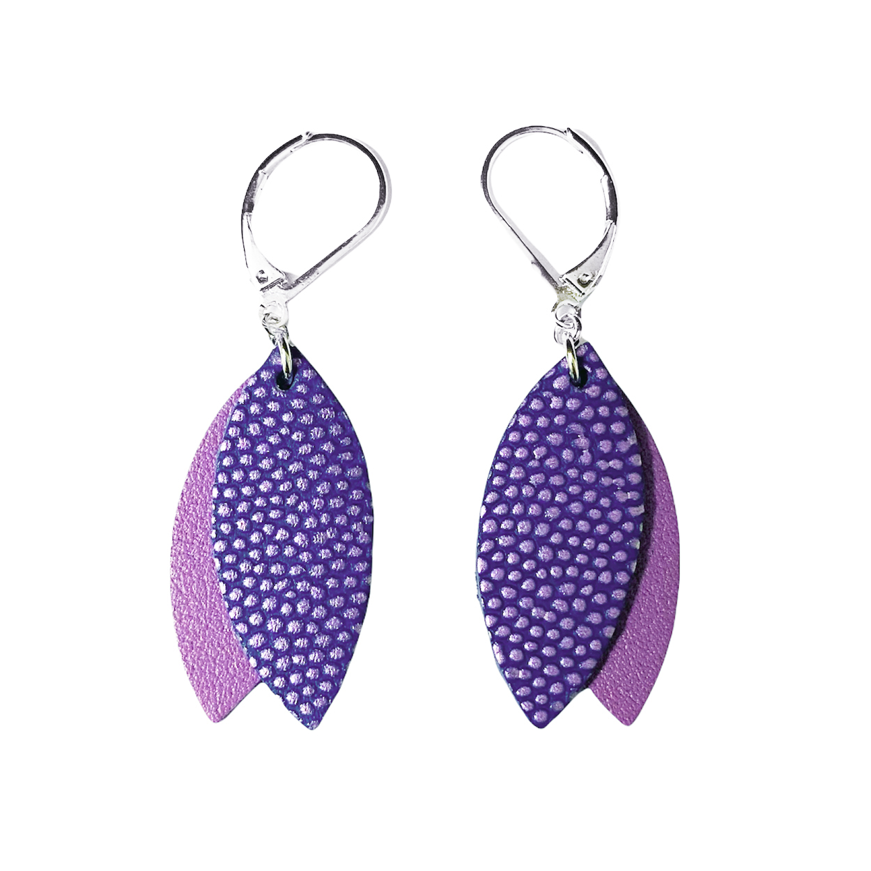 Boucles d'oreilles en cuir MINI-PETALE Parme 4