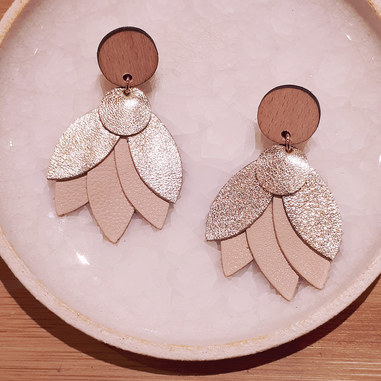 Boucles d'oreilles MANDALA Ivoire 4