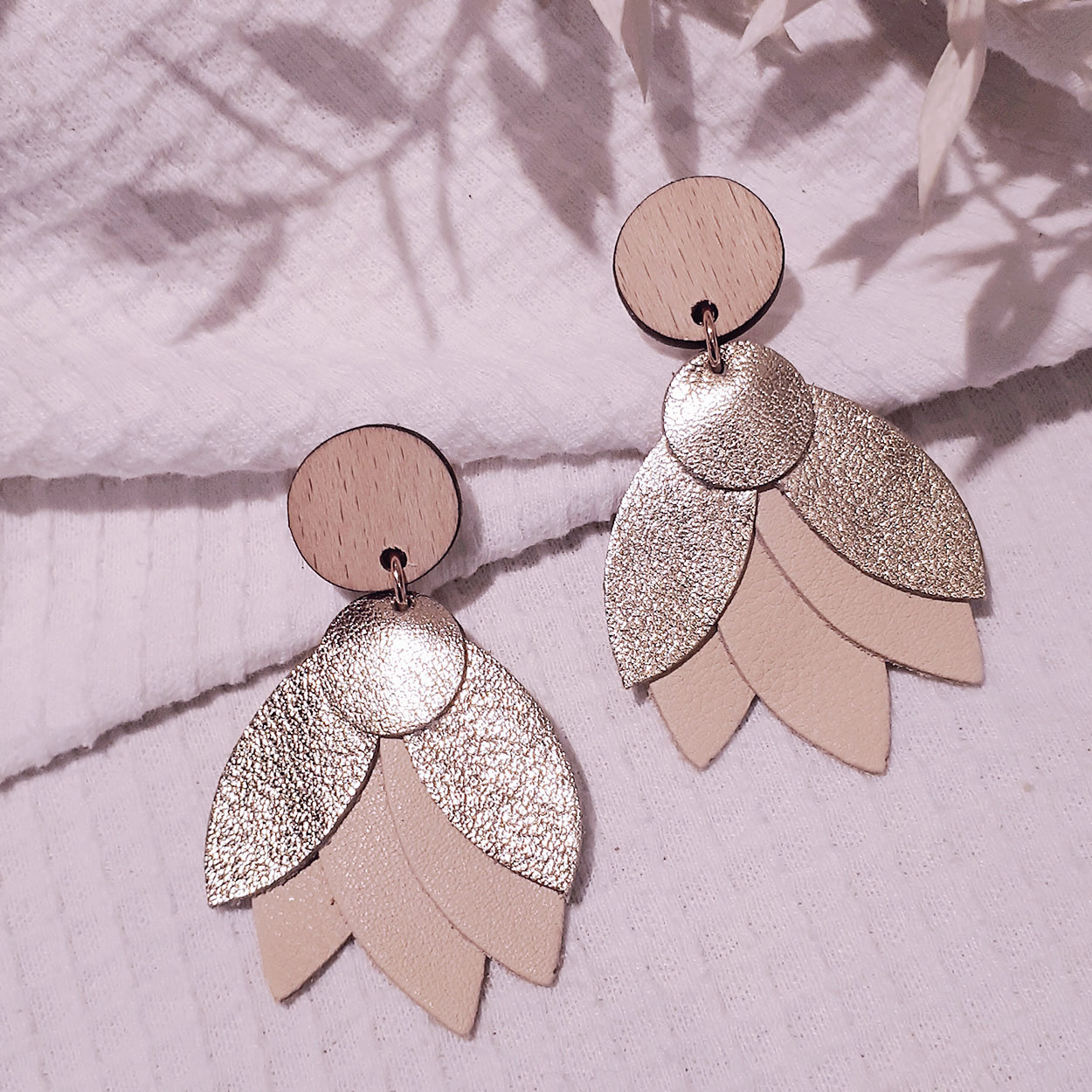 Boucles d'oreilles MANDALA Ivoire 6