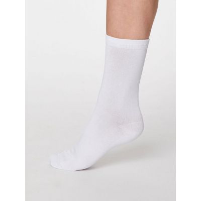 Chaussettes blanches femme en bambou 2