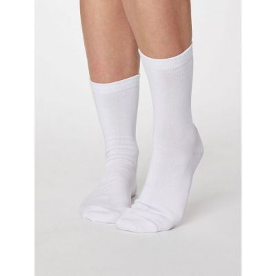 Chaussettes blanches femme en bambou 3