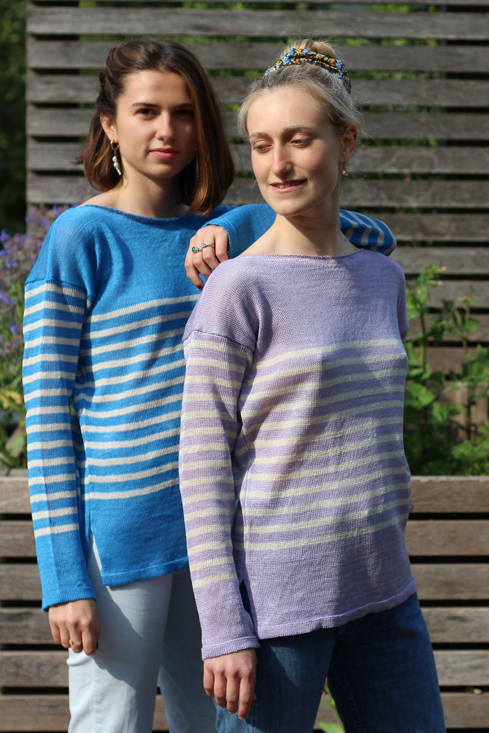 Marinière col bateau 100% lin - BLEU NUIT/LIN 7