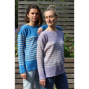 Marinière col bateau 100% lin - VIOLINE/LIN