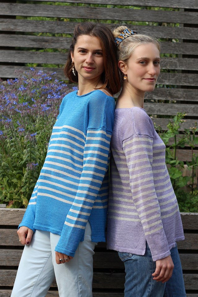 Marinière col bateau 100% lin - LIN/ORANGE 12