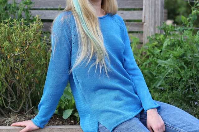 Pull Oseille col bateau 100% lin, Made in France - VERT JUNGLE 15