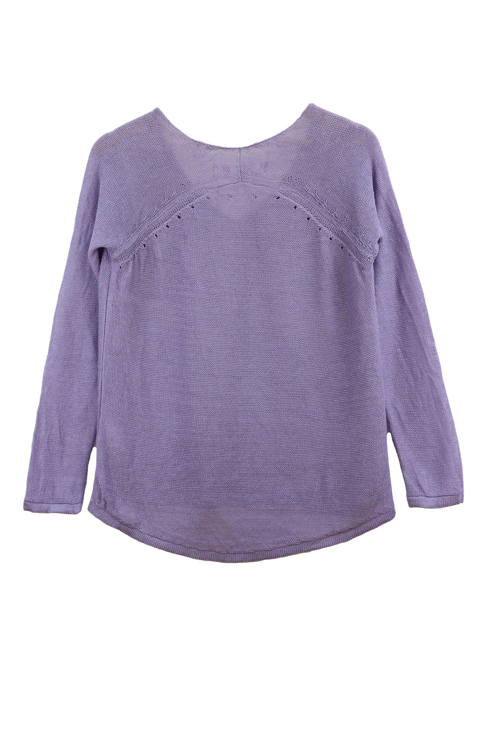 Pull persil col V 100% lin  -BLEU ROY - 100% Made in France 7