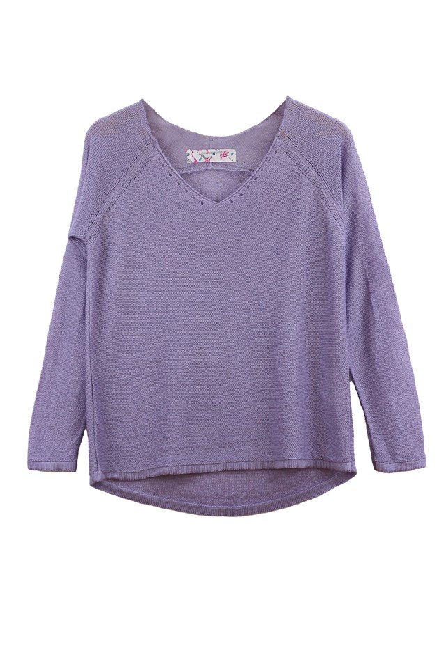 Pull persil col V 100% lin  -CITROUILLE - 100% Made in France 6