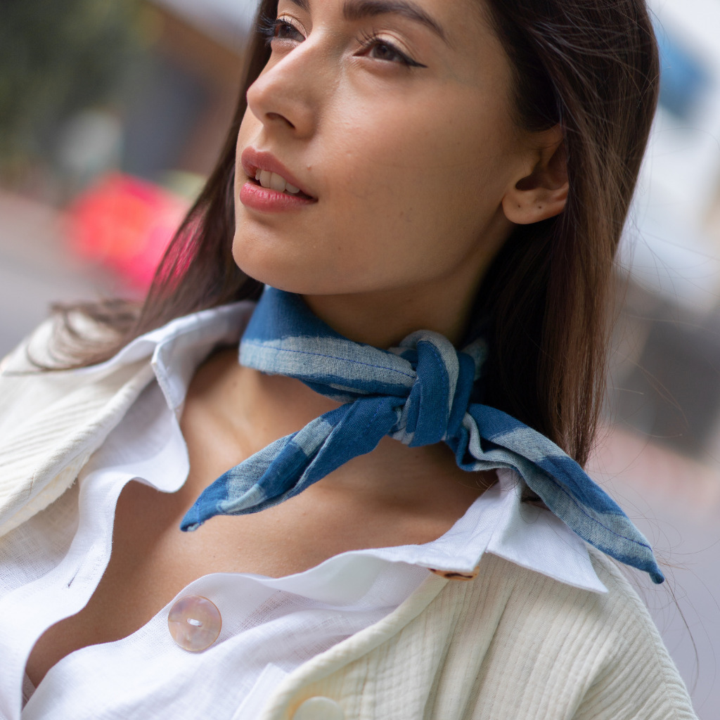 Bandana rayé indigo  2