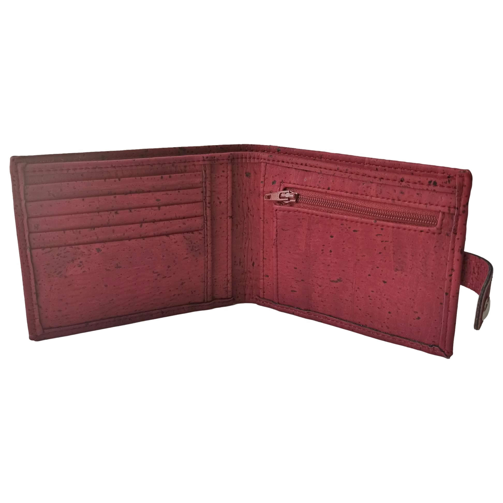 Portefeuille en liège marron avec zip, Roman 6