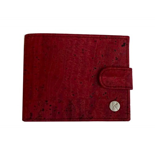 Portefeuille en liège bordeaux avec zip, Roman